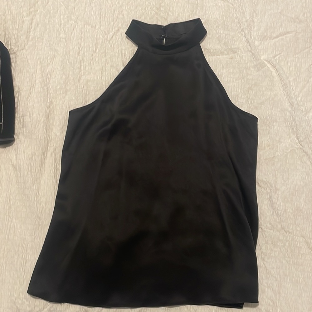 100% silk top black size 0
